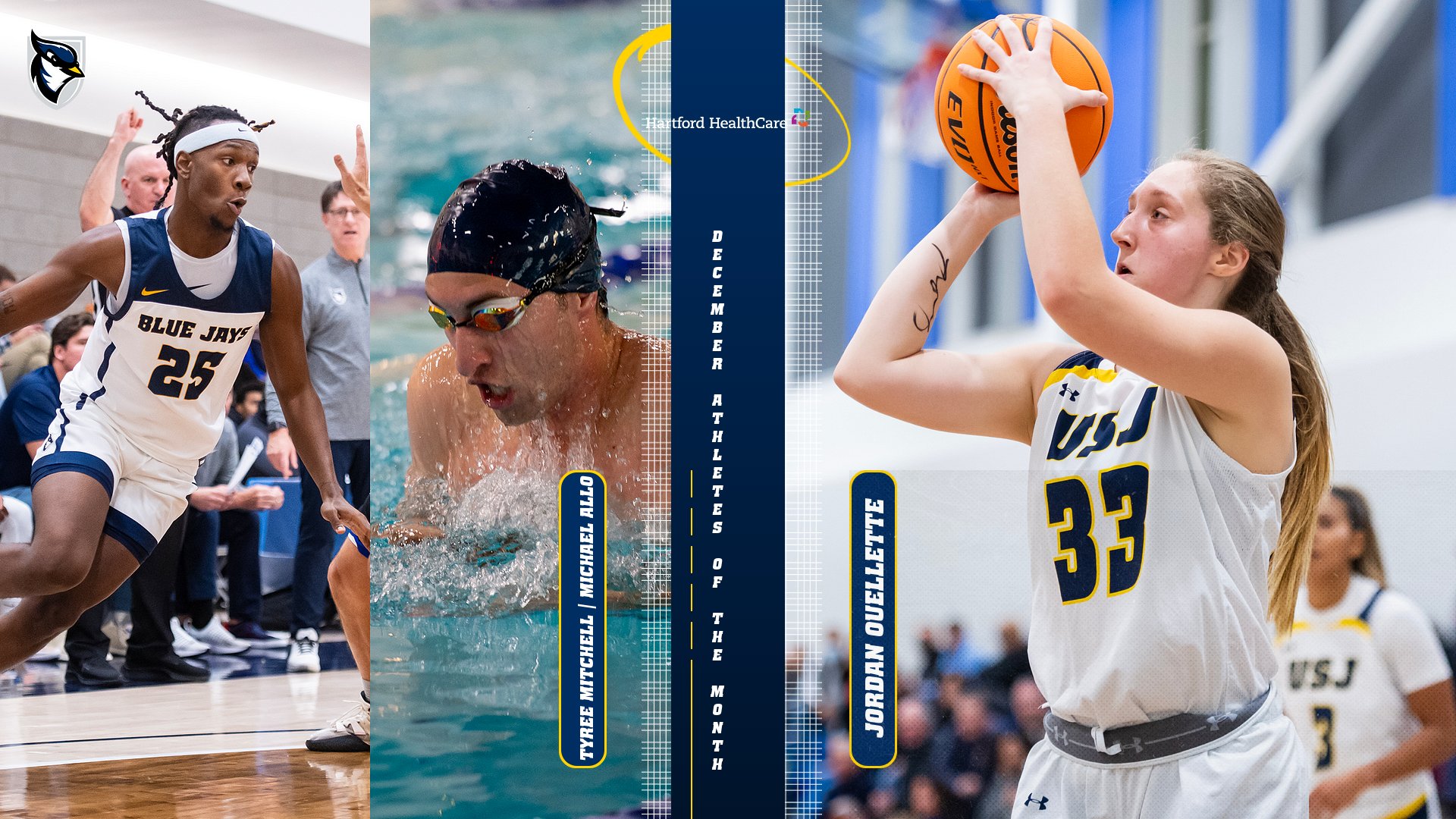 Mitchell, Allo, Ouellette Named December HHC Athletes of the Month