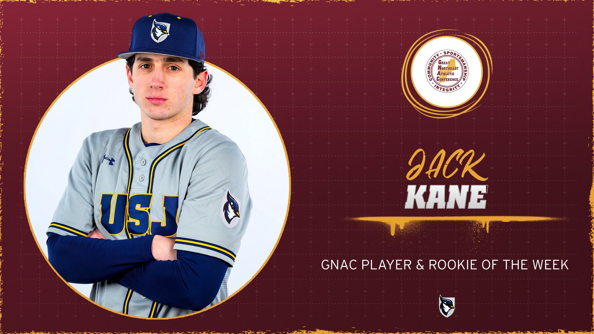 Kane Tabbed GNAC Baseball Player and Rookie of the Week
