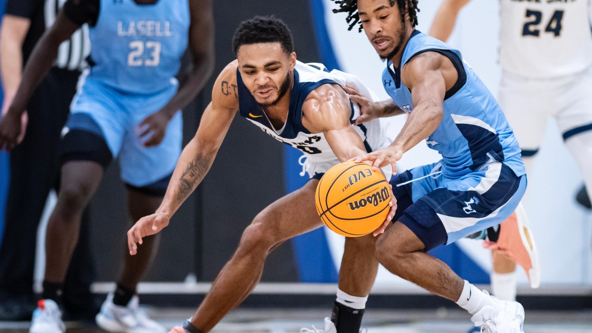 Samuels Scores Career-High, No. 1 Men's Hoops Downs Colby-Sawyer to Win 20th Straight