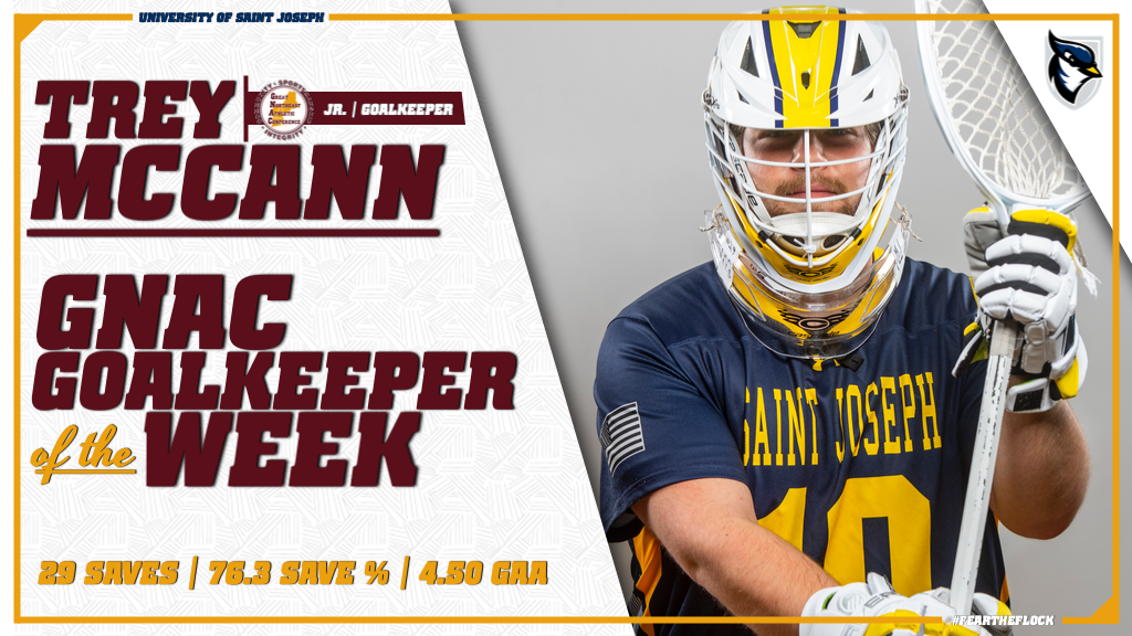 McCann Named GNAC Men's Lacrosse Goalkeeper Of The Week