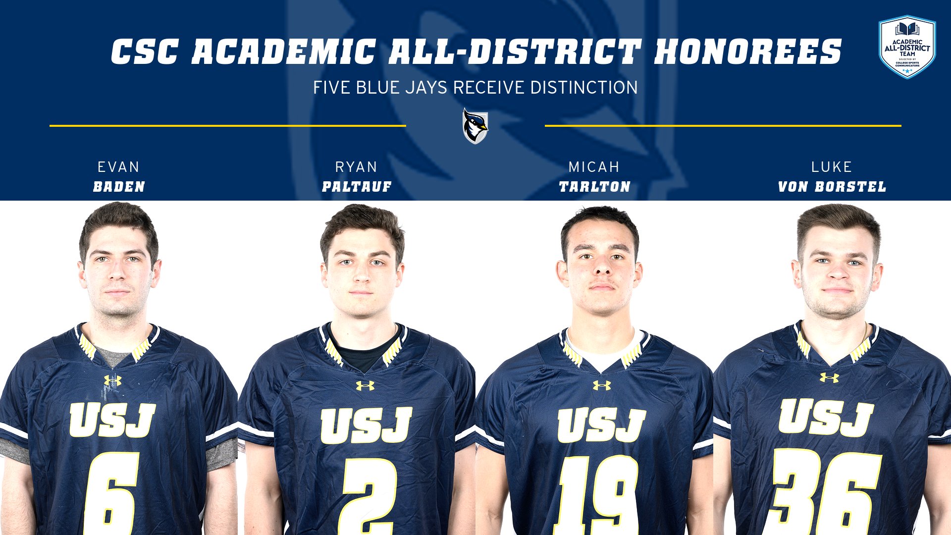 Men's Lacrosse Lands Four on CSC Academic All-District Team