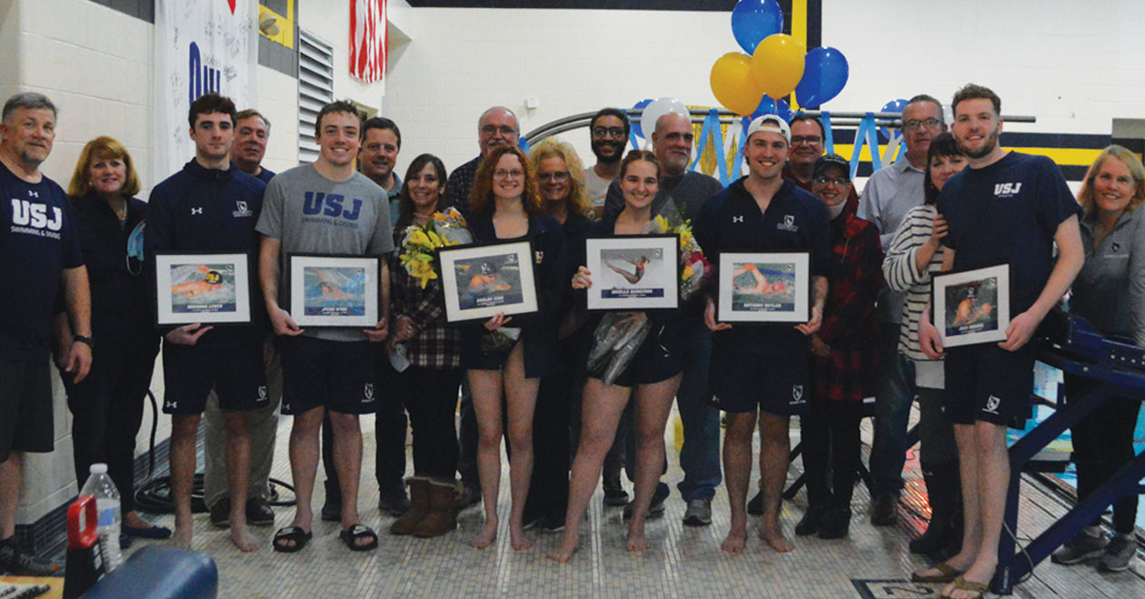 Women's Swim & Dive Battles With ECSU On Senior Night