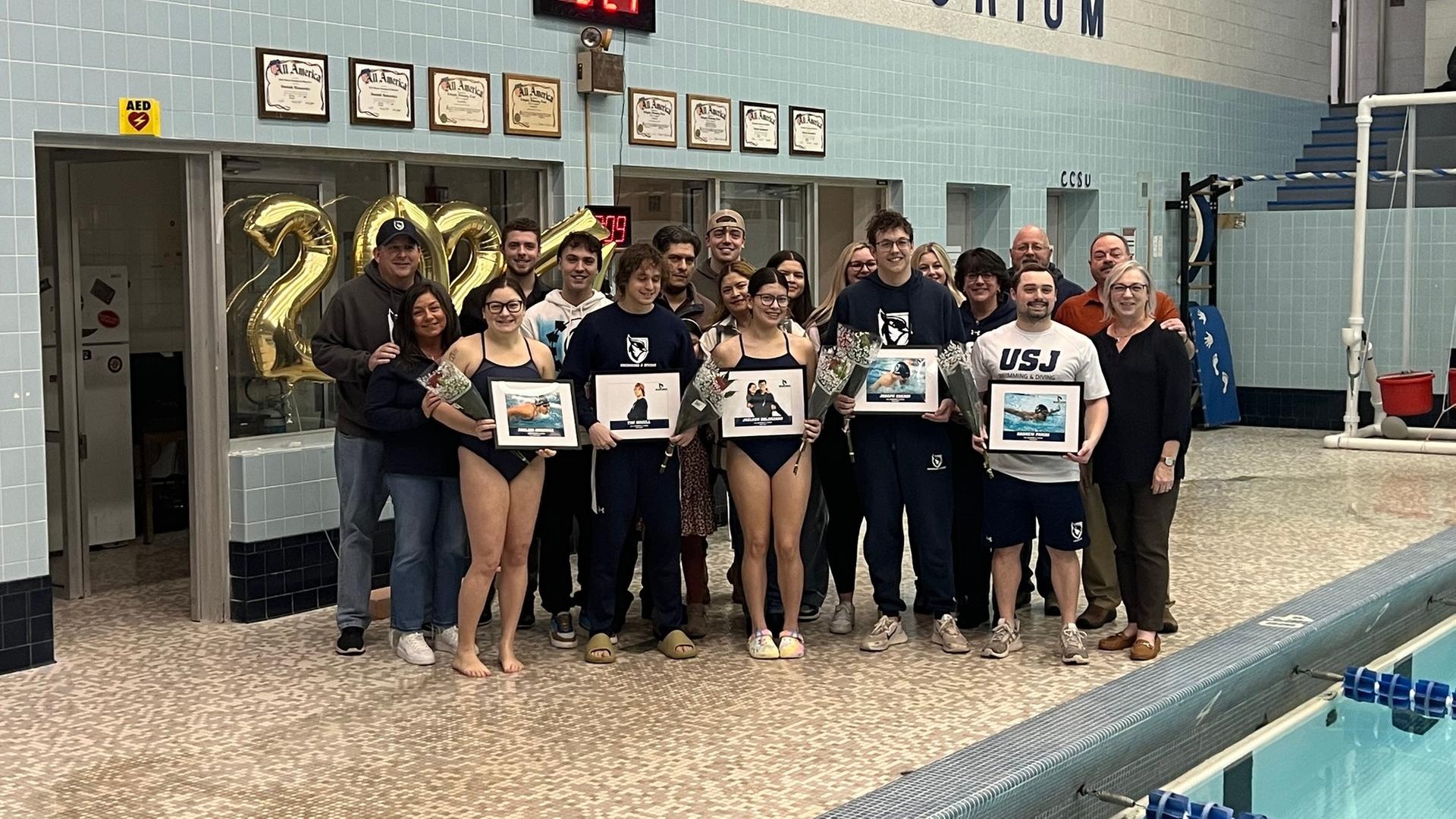 Swimming & Diving Rounds Out Regular Season Against ECSU During Senior Night