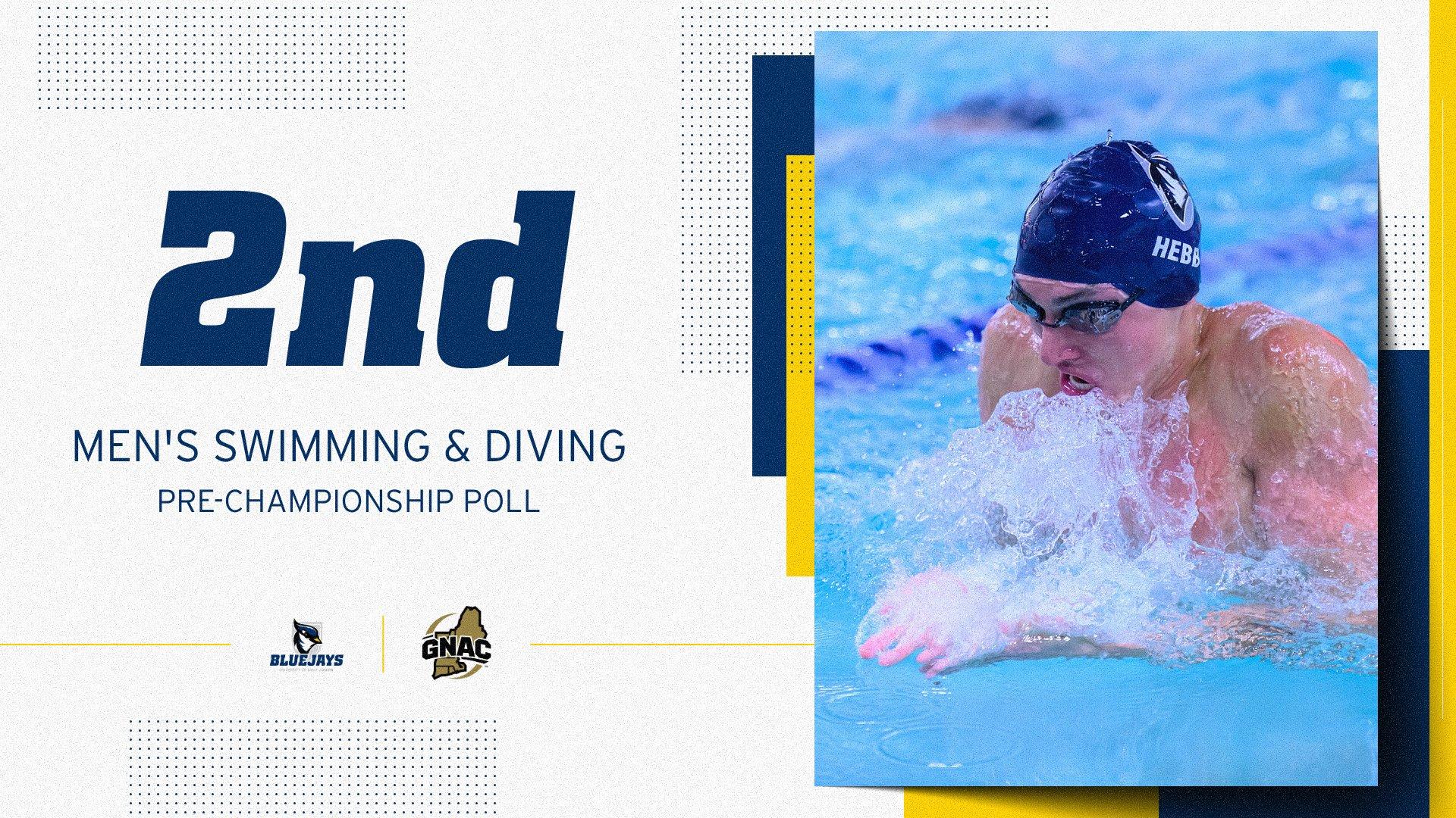 Men's Swimming & Diving Selected Second in GNAC Pre-Championship Poll