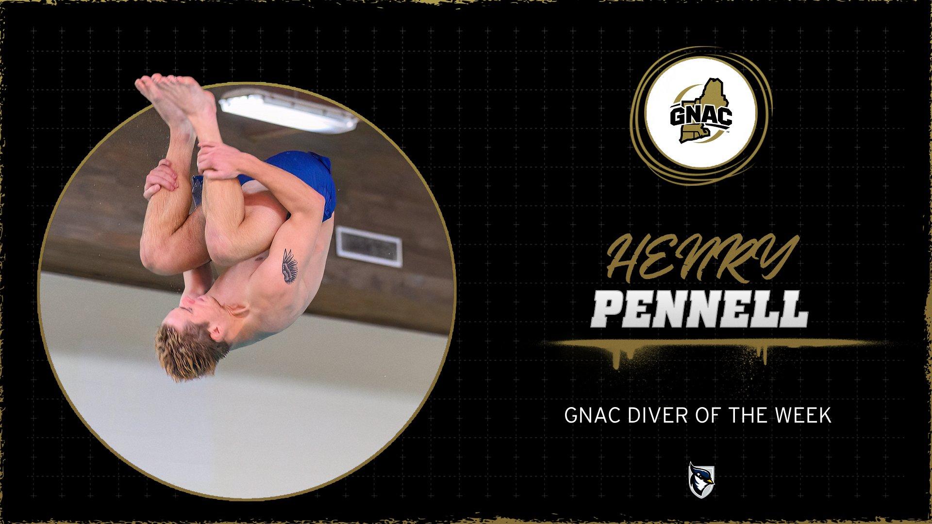 Pennell Tabbed GNAC Men's Diver of the Week for Second Straight Week