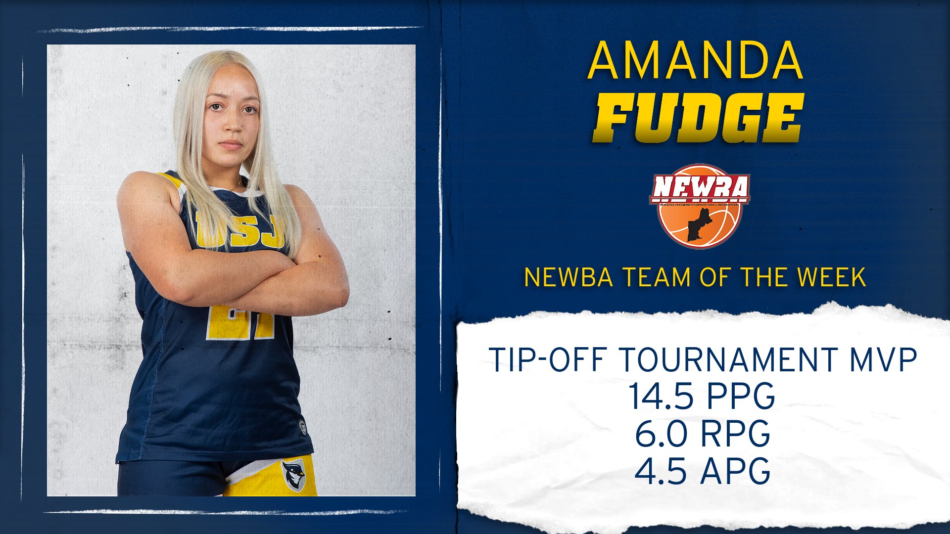 Fudge Named to NEWBA Team Of The Week