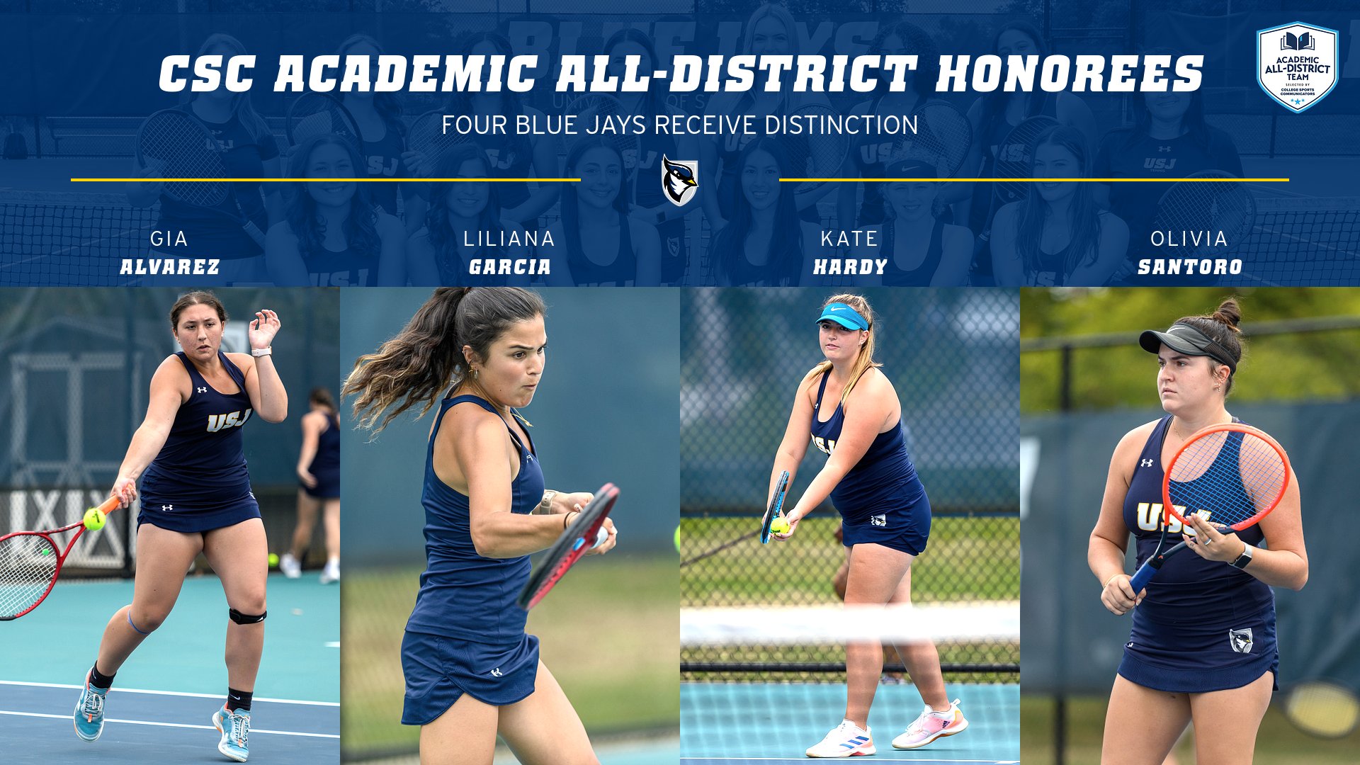 Women's Tennis Lands Four on CSC Academic All-District Team