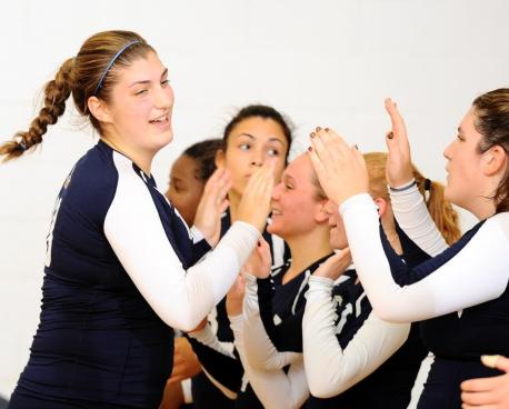 Volleyball Tops Pine Manor in Three