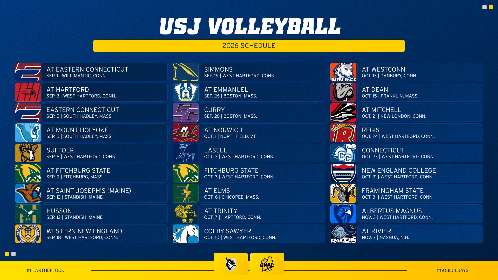 Volleyball Unveils 2026 Schedule